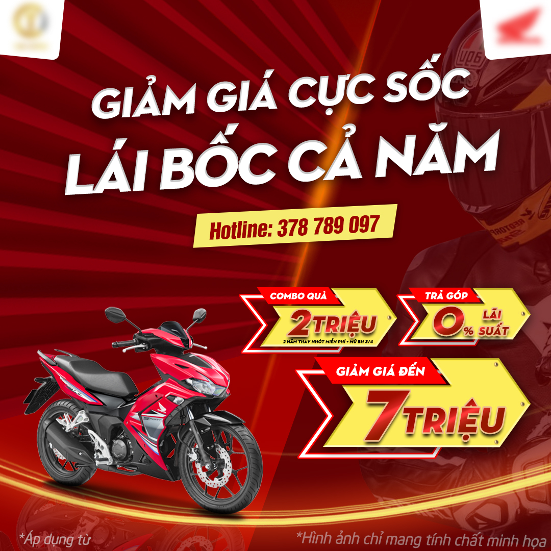 Banner quảng cáo xe máy Honda Winner X với thiết kế góc cạnh, mạnh mẽ
